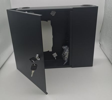 12/24/48 clôture optique de fibre de bâti de mur de noir des noyaux 2door avec des bobines et des plaques adaptrices