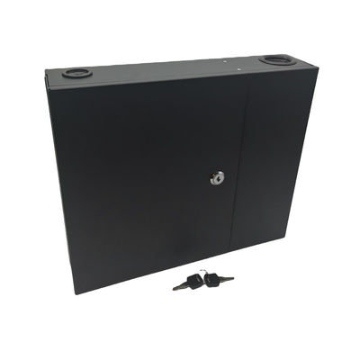 12/24/48 clôture optique de fibre de bâti de mur de noir des noyaux 2door avec des bobines et des plaques adaptrices