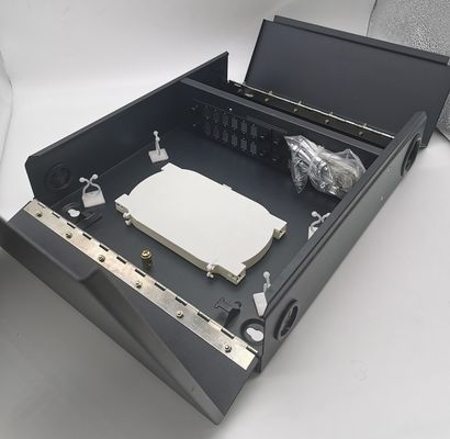 12/24/48 clôture optique de fibre de bâti de mur de noir des noyaux 2door avec des bobines et des plaques adaptrices