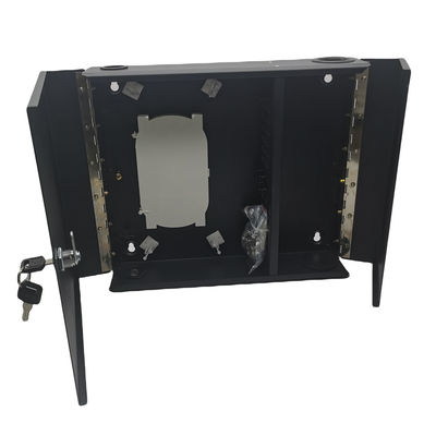 12/24/48 clôture optique de fibre de bâti de mur de noir des noyaux 2door avec des bobines et des plaques adaptrices