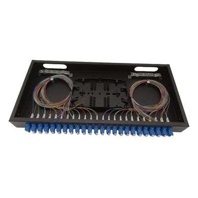 Tableau de connexions optique de fibre de fibres du bâti 48 de mur de FTTH ODF avec des nattes de coupleur duplex de LC