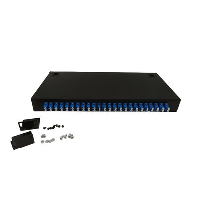 Tableau de connexions optique de fibre de fibres du bâti 48 de mur de FTTH ODF avec des nattes de coupleur duplex de LC