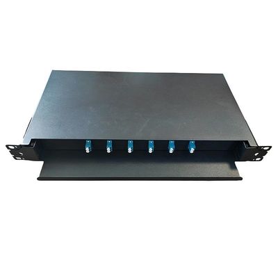 Couleur optique de noir de tableau de connexions de fibre de duplex de 48 noyaux LC