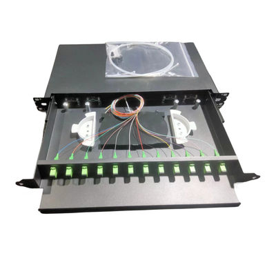 19 pouces panneau de patch de fibre coulissante 12 Port FC APC Simplex Adapter Solution de réseau